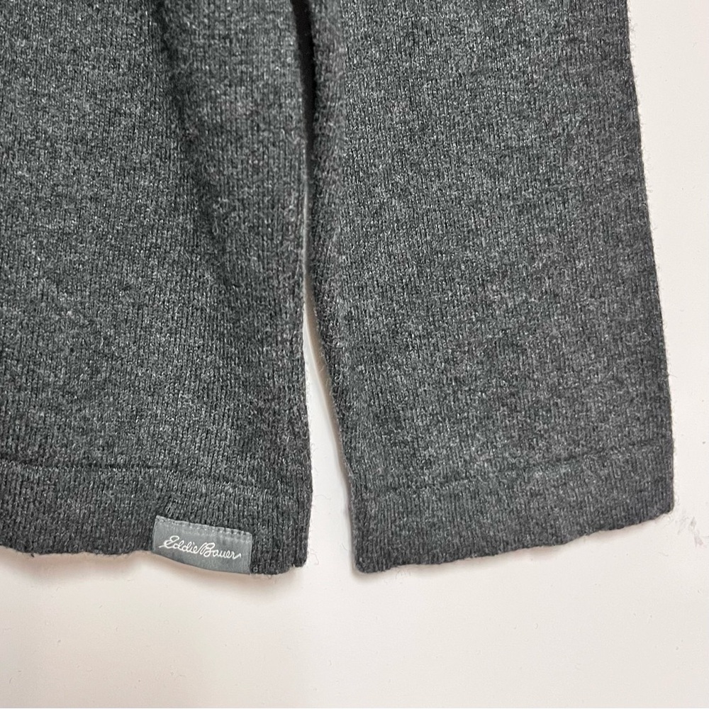 Eddie Bauer Sweater Mens XLT Cotton Merino Wool Gray Vneck Classic Preppy - Picture 4 of 10